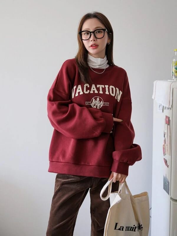 Buy SXV 'Vacation Joy Wake' Printed Cool Aesthetic Drop Shoulder